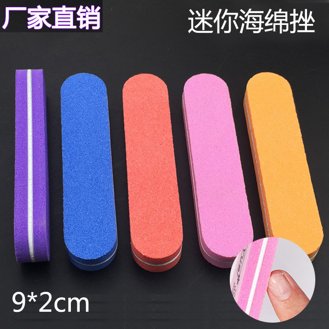 Factory wholesale mini sponge strip nail polishing repair double-sided thick and thin polishing file high elastic sponge strip