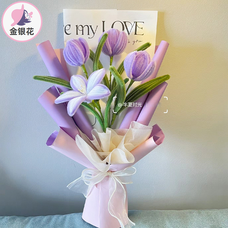 ツイストスティックの花束の材料はツイストスティックの教師の日の祝日のプレゼントの花のシミュレーション花を包みます。|undefined