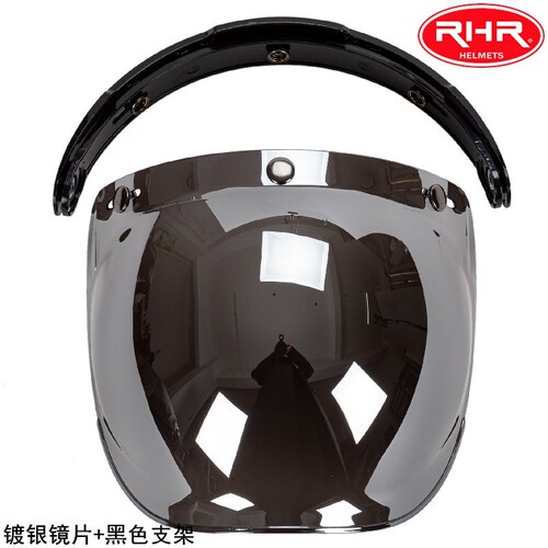 Bubble mirror motorcycle helmet three-button retro Harley helmet lens bubble shield