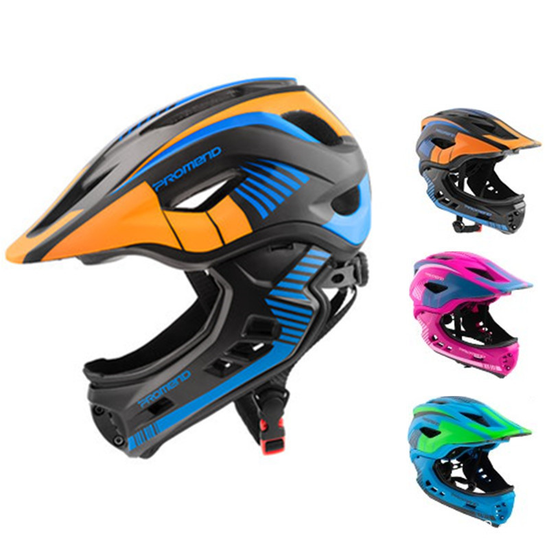 PROMEND casco para niños con luz scooter equilibrio coche casco completo USB recargable bicicleta casco de montar