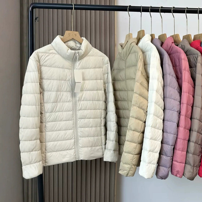 Pinghu New National Standard 90% Down Ultra-Light Women's Short Stand-Collar Lightweight Thin Down Jacket Wholesale and Dropshipping