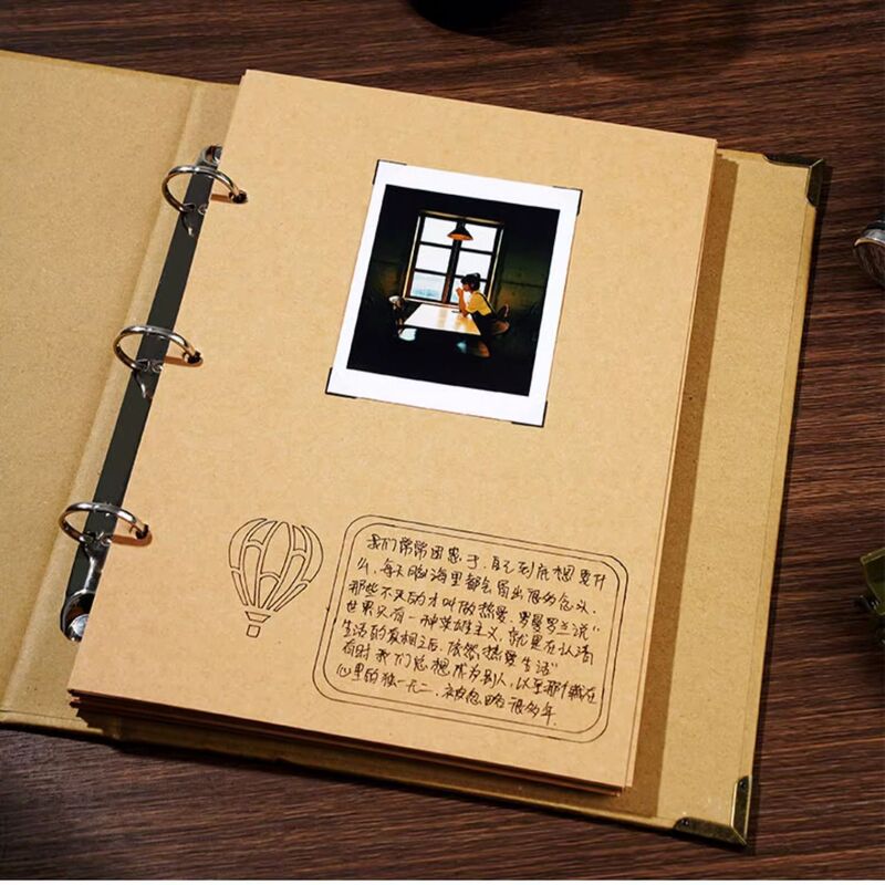 Loose-leaf diyA4 Photo Album Notebook B5 Simple Hand Book Thickened Kraft Paper Primary School Students' Growth Memorial Album Loose-leaf diyA4 Photo Album Notebook B5 Simple Hand Book Thickened Kraft Paper Primary School Students' Growth Memorial Album