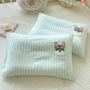 ✅ Class a Pure Cotton Washed Cotton Towel Embroidered Kidsren's Pillowcase 30X50 Kindergarten Baby Pillowcase Student Set