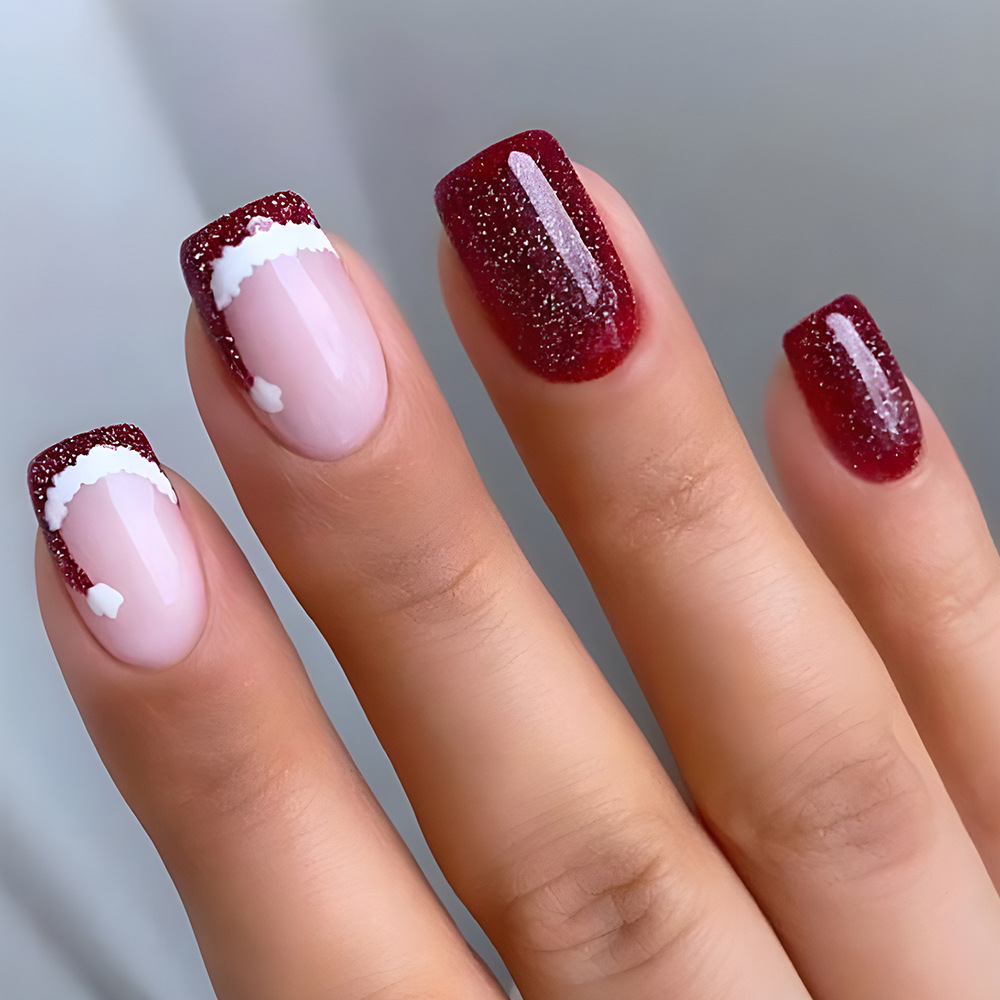 Navidad desgaste uñas especial pieza de uñas europeo y americano Venta caliente parche de uñas falso lindo sombrero de Navidad uñas pieza de belleza uñas