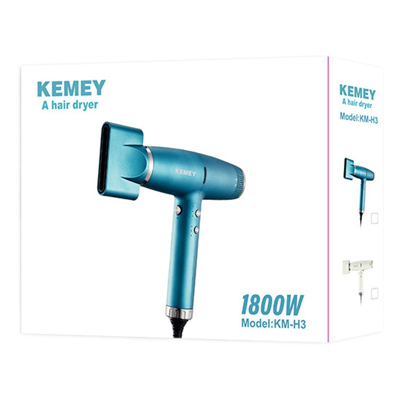 Kemei secador de pelo de alta gama KM-H3 cuidado del pelo de iones negativos Tipo T secador de pelo mudo de motor sin escobillas