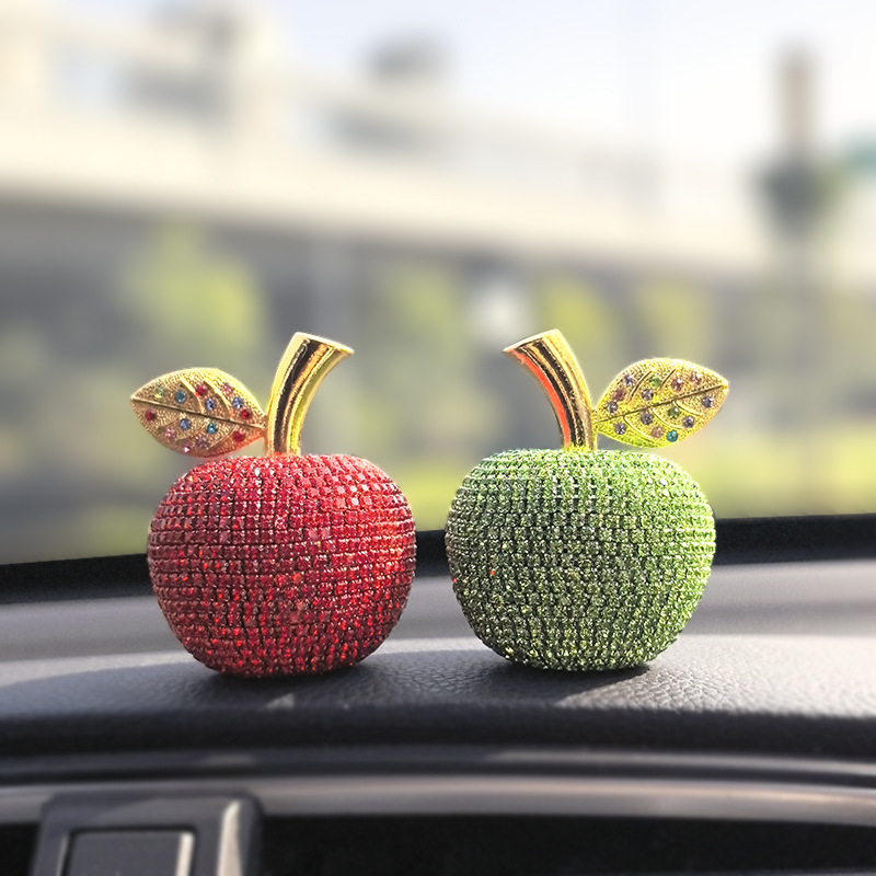 Cross-Border Crystal Apple Decoration Gift Safe Birthday Holiday Gift Car Car Creative Diamond Christmas Ornaments