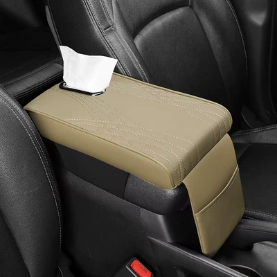 Armrest box pad, Universal Leather Tissue Storage