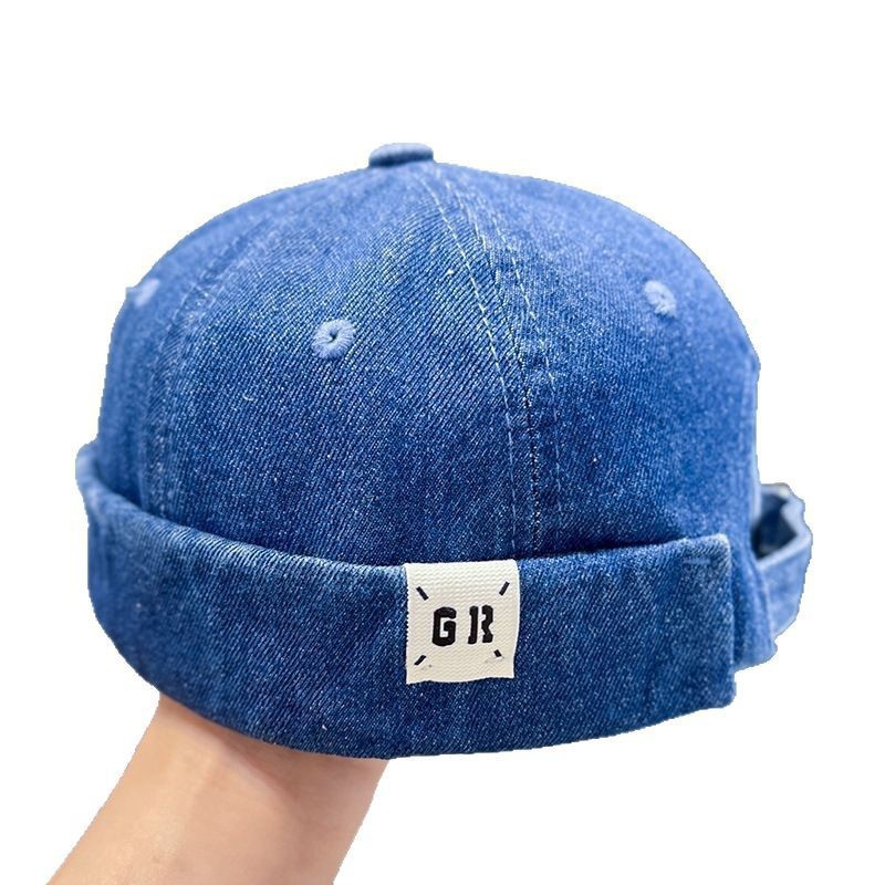 Docker Hat Brimless Denim Cap For Men And Women Korean Style_voghion.com