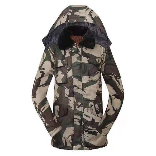 Winter camouflage coat for men, thickened cold-proof and warm short clothing, medium and long labor protection cotton clothing, military cotton coat, large cotton-padded jacket