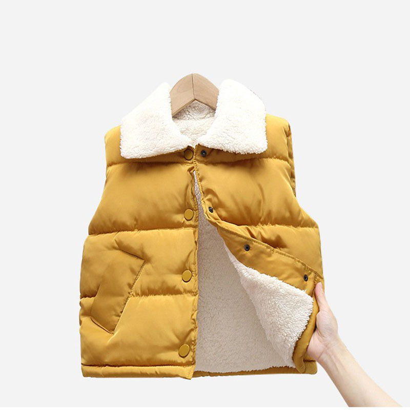 Chaleco de algodón para niños con forro polar para niños y niñas Chaleco de ropa exterior para niños mediano y grandes chaleco protector para niños Otoño e Invierno Nuevo