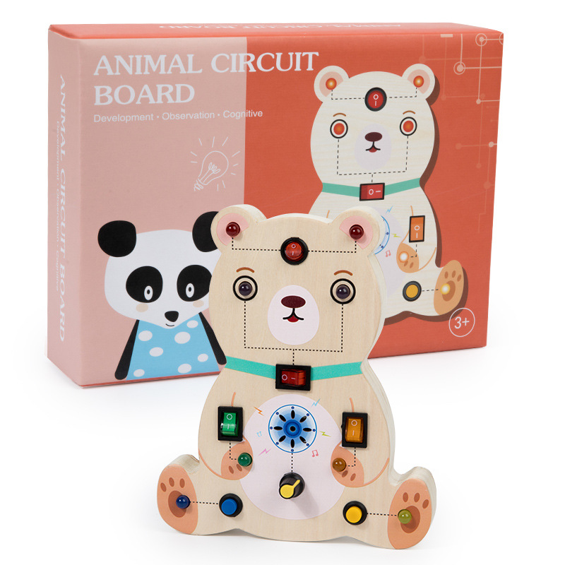 Educación temprana Montessori de niños transfronterizos que desbloquea el tablero ocupado 2-3 años y medio bebé ayudas de enseñanza educativas juguetes de casa ocupada al por mayor