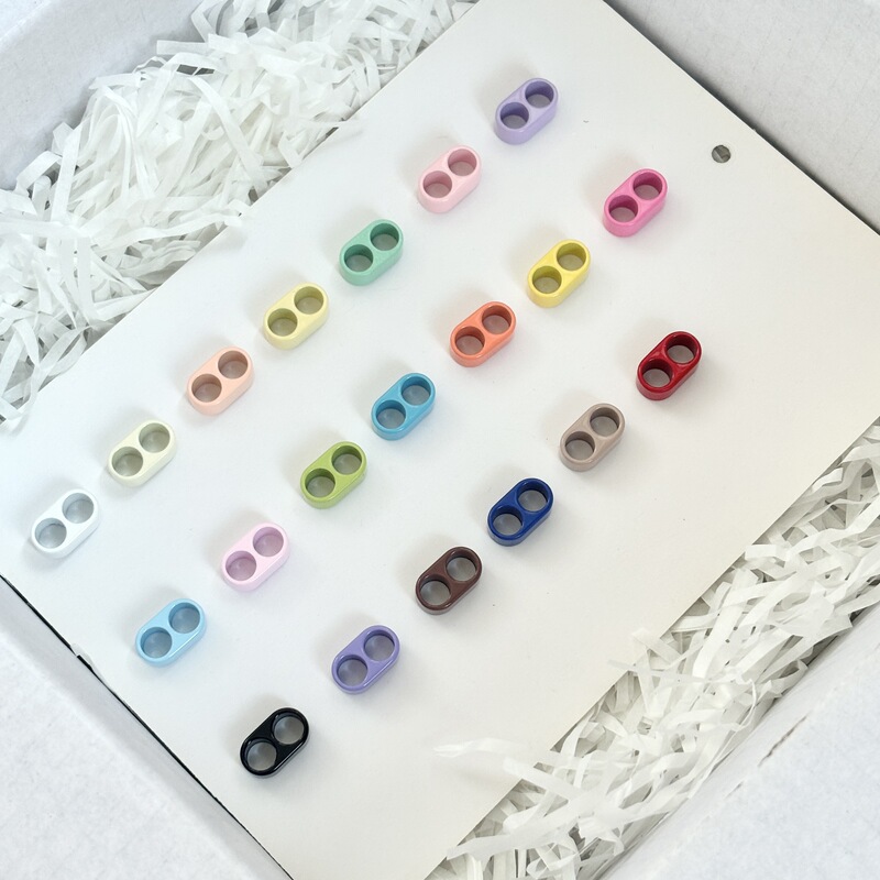 Colorful alloy through-hole beads, painted mobile phone lanyard DIY accessory parts, mobile phone chain adjustment buckle, pig nose buckle, figure-eight buckle Colorful alloy through-hole beads, painted mobile phone lanyard DIY accessory parts, mobile phone chain adjustment buckle, pig nose buckle, figure-eight buckle