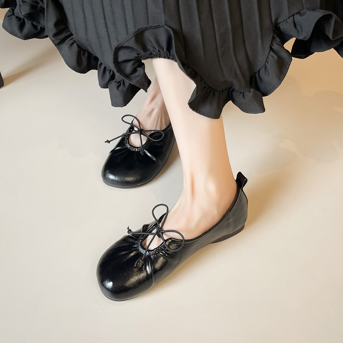 533-2 French Ballet Mary Jane Women's 2026 New Spring And Autumn Slip-On Flat Soft Leather Granny Shoes_vogvips.com