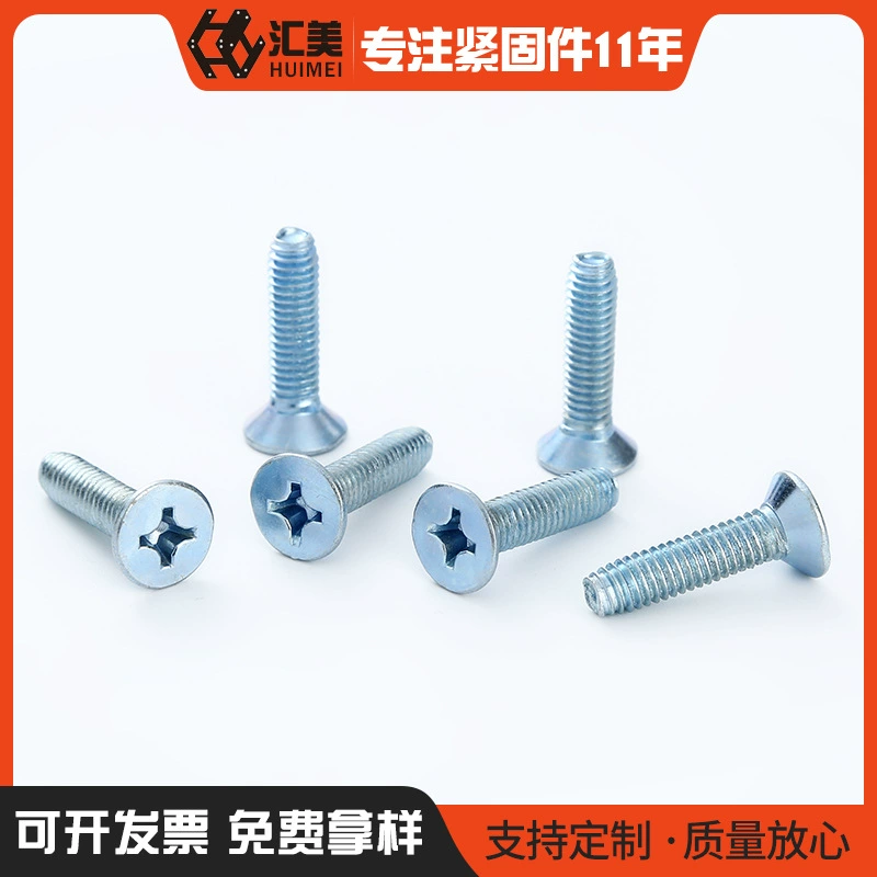 M3-M6 Винт с потайной головкой из углеродистой стали, оцинкованный крестовой треугольный винт, нержавеющая сталь 304, с плоской головкой, треугольный самоблокирующийся винт