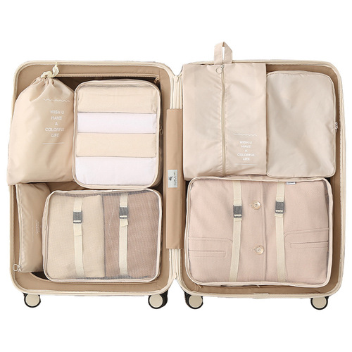 Storage bag travel seven-piece set toiletries and cosmetics storage bag suitcase for clothing and underwear storage bag set
