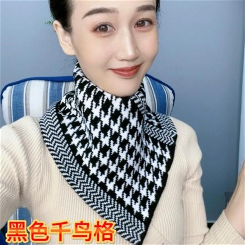 新型ニットマフラー秋冬保温首保護気質偽襟怠け者カバーマフラー男女通用三角タオル韓|undefined
