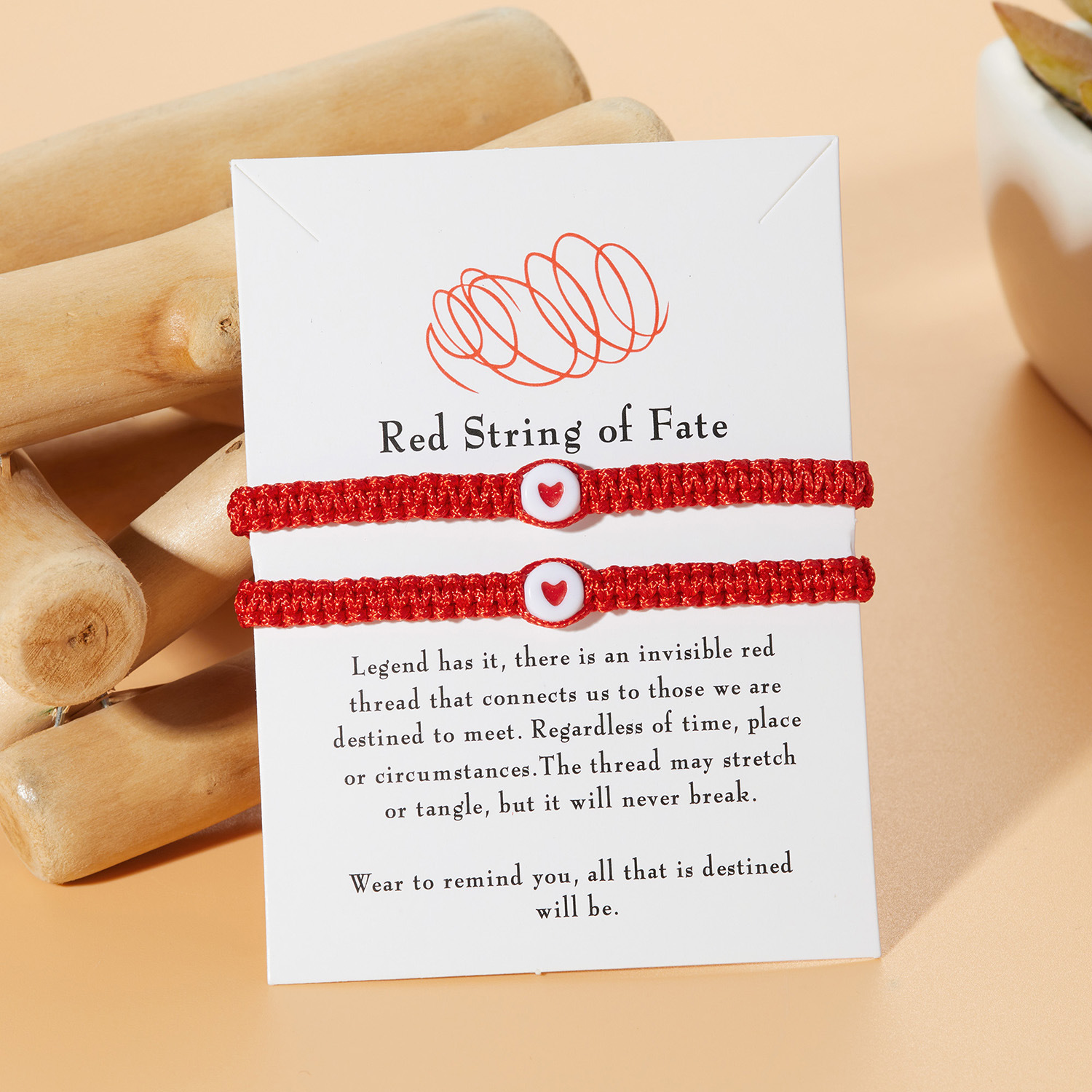 Vendita calda creativo due pezzi rosso corda braccialetto fortunato fatto a mano tessitura amore coppia fidanzata gioielli_voghion.com