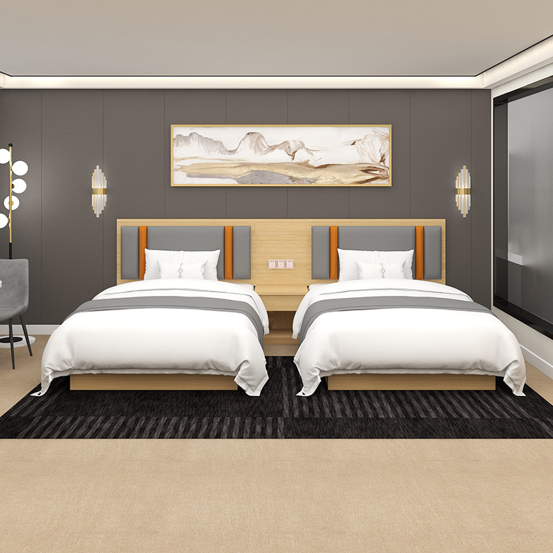 Muebles de hotel habitación estándar conjunto completo de habitaciones residenciales de hotel apartamento cama queen habitación doble cama especial de hotel cama de hotel