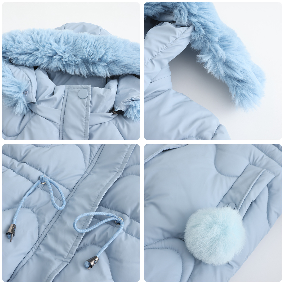 Damenbekleidung Neue Damen-Baumwollkleidung Abnehmbare Mütze Wolle Herbst und Winter Warme Parkajacke Abnehmbare Kapuze Mittellange Jacke für Damen_voghion.com