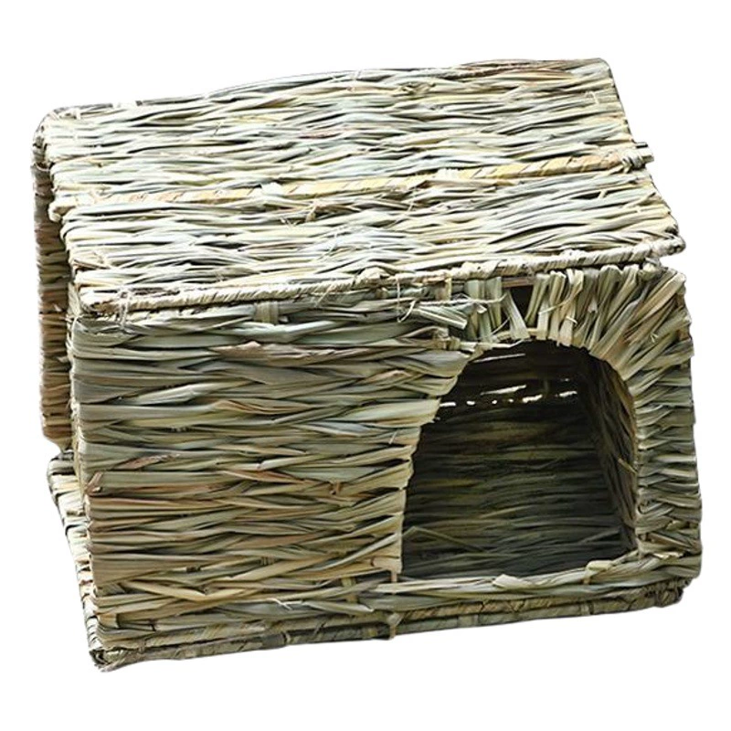 Складной домик для животных Temu, гнездо для кроликов, шиншилл, хомяков, ежей, морских свинок, ручной работы, плетеное, для экзотических питомцев