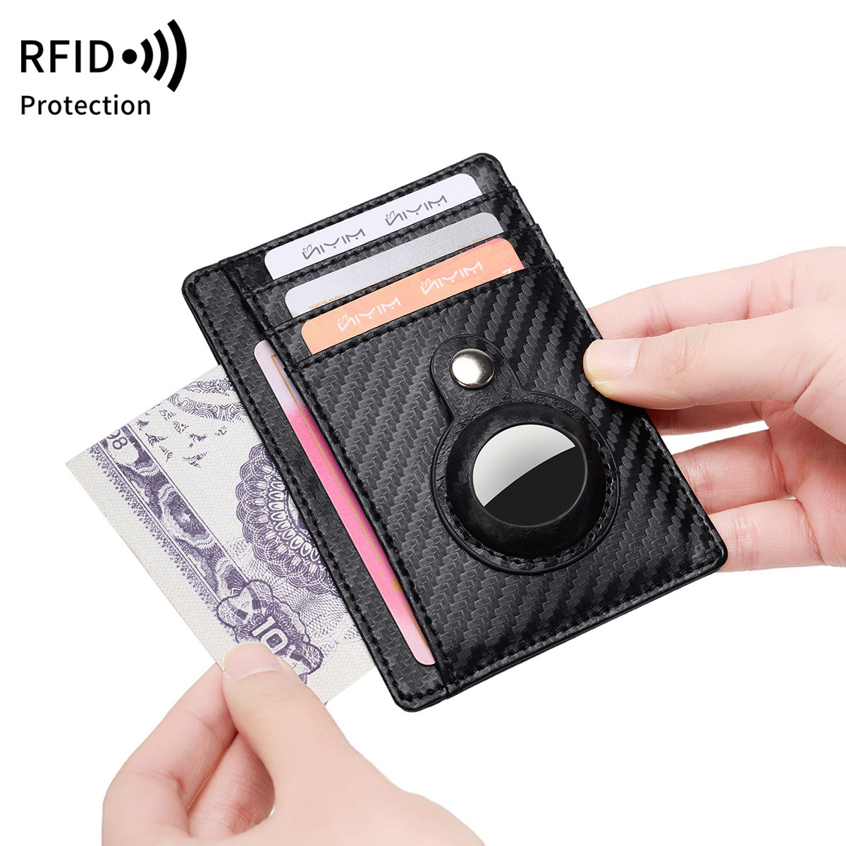 국경 간 새로운 RFID 도난 방지 브러시 애플 트래커 카드 케이스 손실 방지 위치 보호 케이스 경량 휴대용 동전 지갑