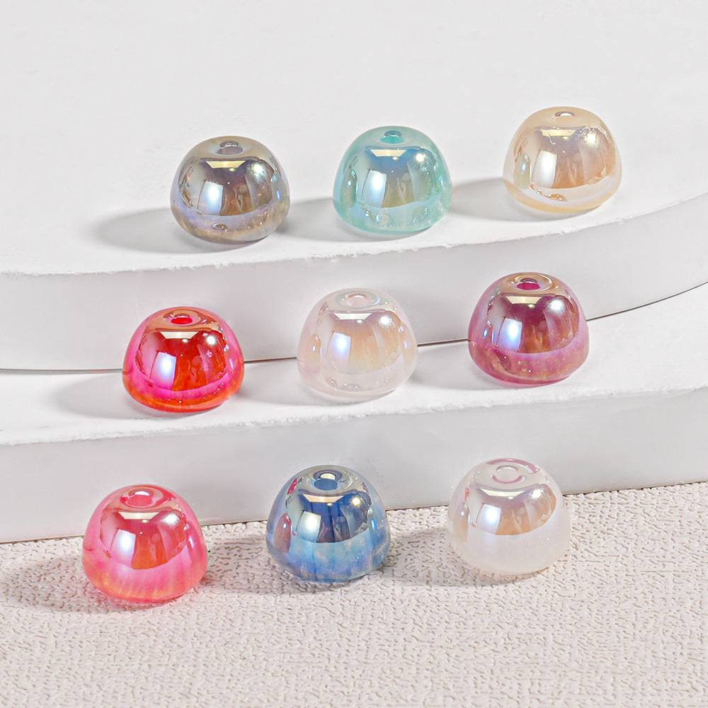 11x8mm resina de color fantasma arena flotante manzana cuentas de agujero a través de cuentas manuales DIY accesorios de cuentas de mano joyas cuentas de barril