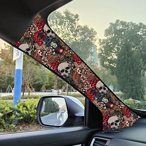 New Cross-Border Car Interior Renovation and Modification Stickers Abc Pillar Self-Adhesive Fabric Creative Interior Accessories Car Roof