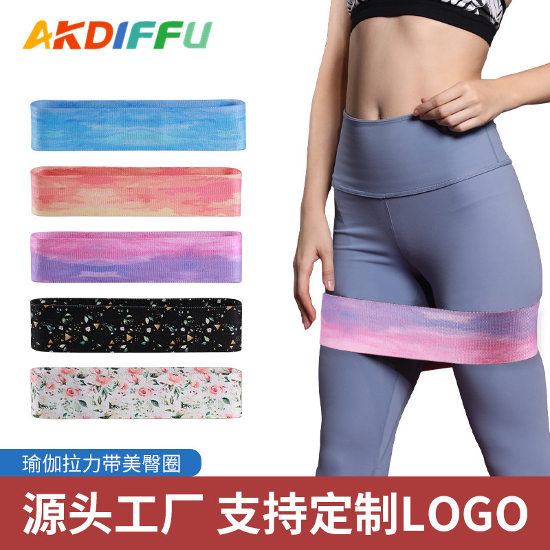 Banda de Yoga de cadera Banda de tensión de algodón Círculo de cadera Anillo de abuso de cadera Banda elástica en cuclillas Deportes Equipo de protección Banda de resistencia