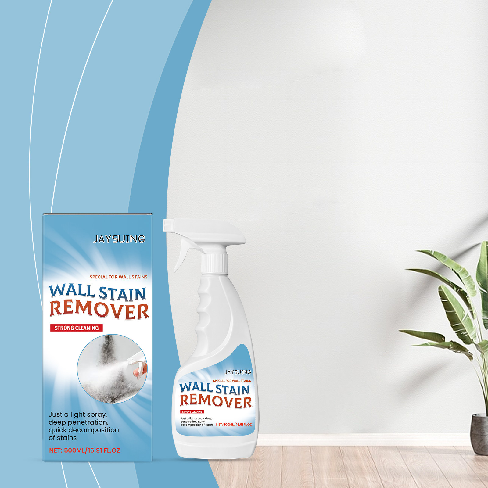 Jaysuing 墙面污渍去除剂 家用清洁墙面脏污水渍卫生间浴室清洗剂