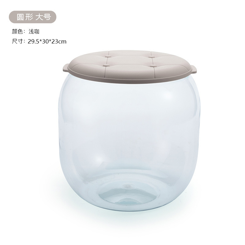 子供用ぬいぐるみ収納ボックス、丸型透明収納バケツ、家庭用積み木収納ベンチ、大容量|undefined