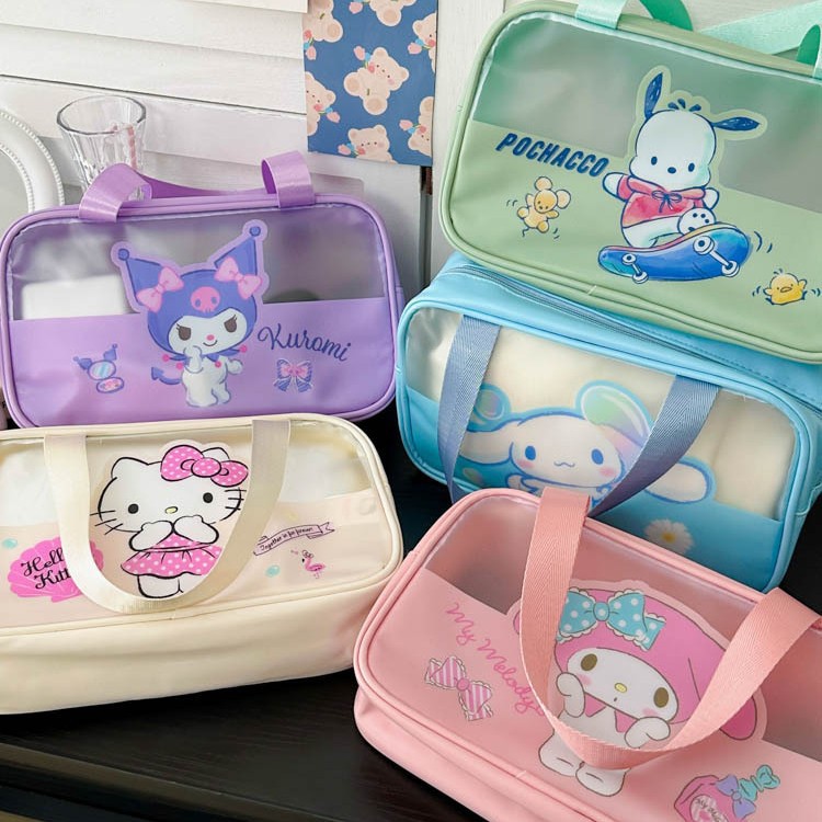 Large-capacity makeup storage bag, transparent waterproof toiletry bag, essential for travel, small item storage handbag