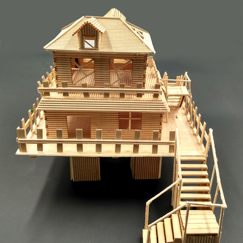 Toothpick Ice Cream Stick DIY Small House Wooden Stick Small Wooden Stick Kidsren's Handmade Sand Table Building Model Assembly Material