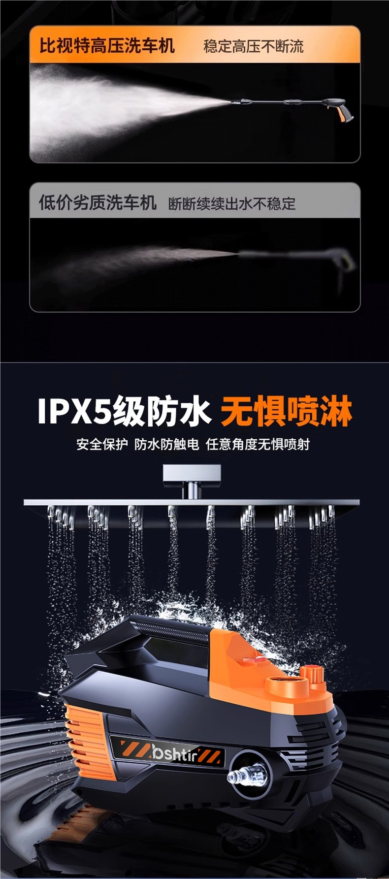 Car Washing Machine 220V High-Pressure Water Gun Household High-Power Super Pressure 2025 New Booster Pump Cleaning Artifact