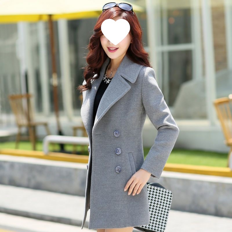 加厚毛呢外套女中长款2025春秋新款韩版修身显瘦大衣外套女工厂