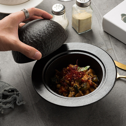 Molecular cuisine creative spherical bowl restaurant dry ice plate internet celebrity smoke cup hotel rock mood plate ceramic tableware