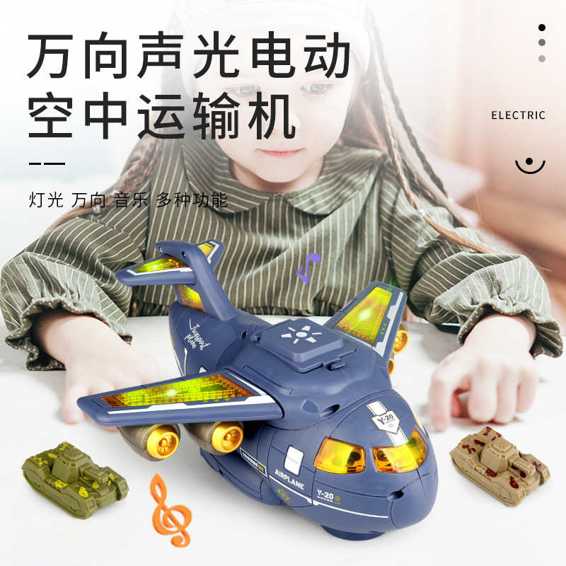 Nuevo avión eléctrico universal rueda para caminar con la música luz de los niños aviones transporte juguete modelo simulación