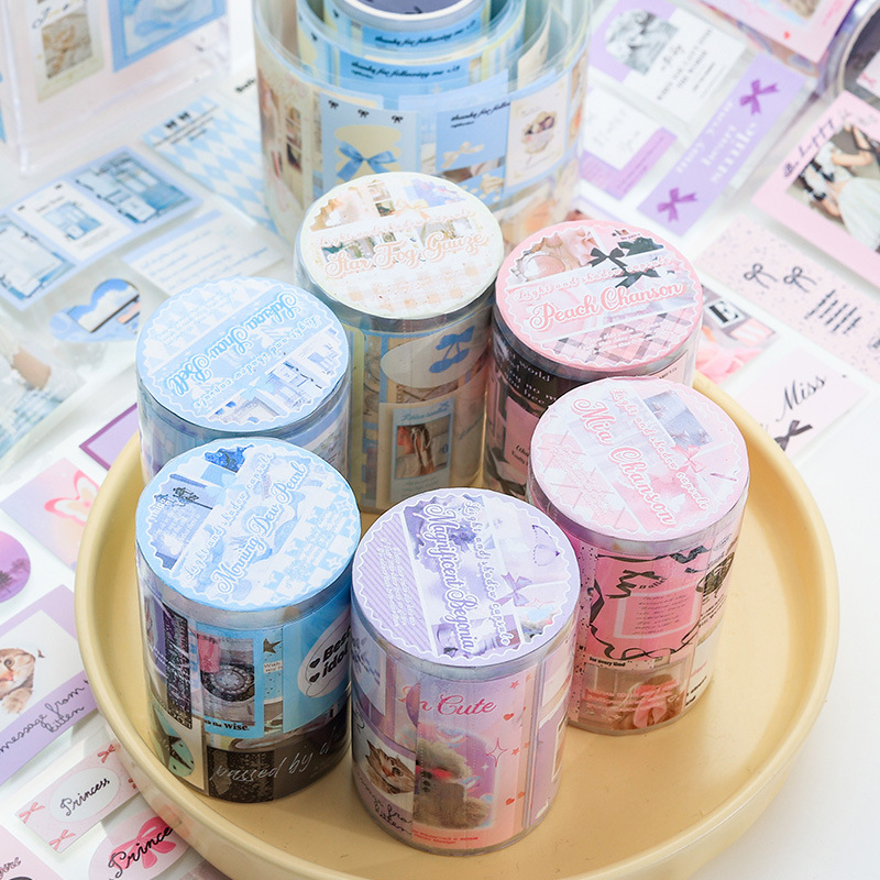 Luz y sombra cápsula transparente cinta adhesiva impermeable pet diy diario de mano pegatinas de decoración retro paisajismo transfronterizo pegatinas de mano