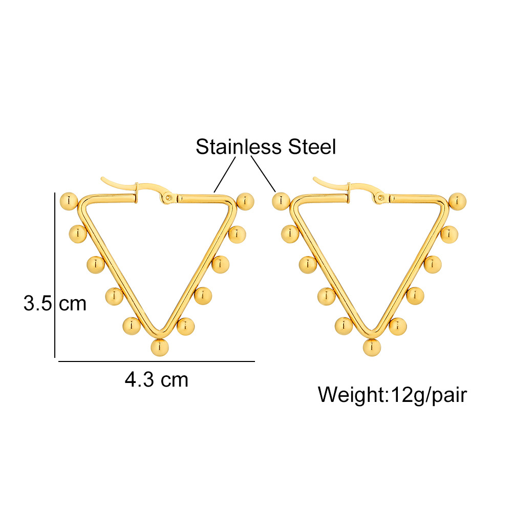 1 Pair Quantity 1 Pair INS Style Round Square Plating 201 Stainless Steel 18K Gold Plated Stainless Steel Earrings