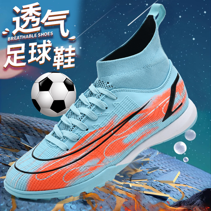 Comercio exterior nueva tendencia de tacón alto AG zapatos de fútbol estudiantes jóvenes uñas rotas TF zapatos de entrenamiento de fútbol talla grande