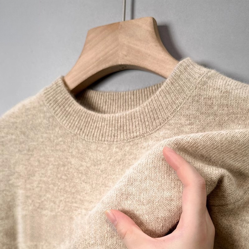 Spring, Autumn and Winter Slim-Fitting Warm Solid Color Round Neck Knitwears Cross-Border Popular Youth Light Luxury Knitwears Round Neck Knitwears