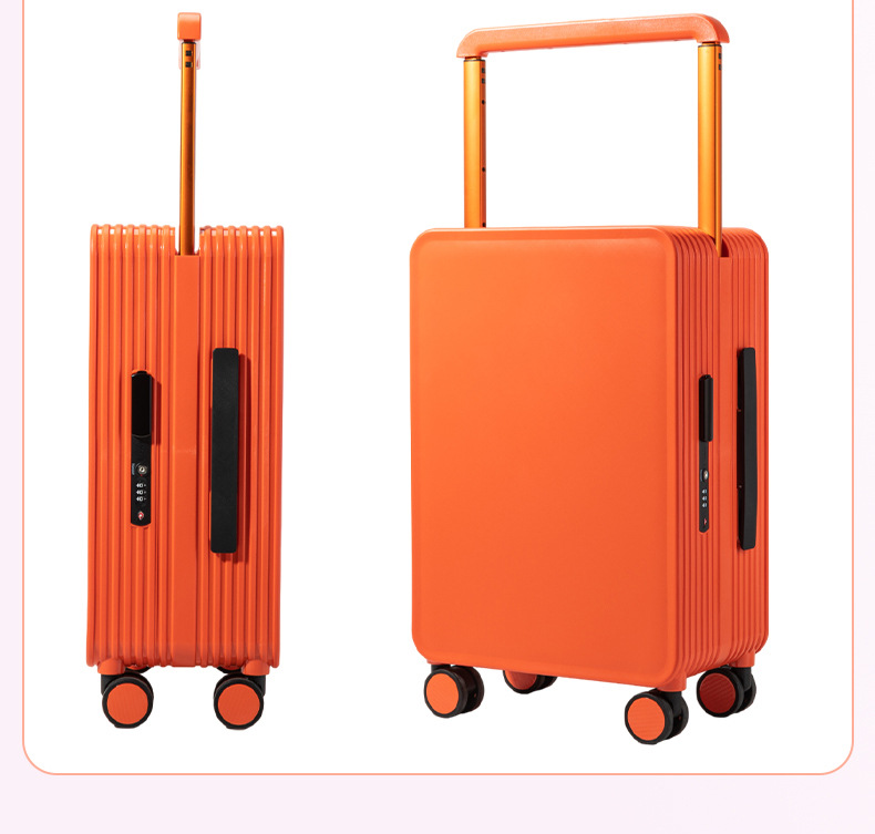 Vali nhựa PC 20 inch bánh xe vòng bi thật, vách ngăn đôi, màu cam — Injection Molding PC Double vách ngăn với túi lưới màu cam chi tiết 39