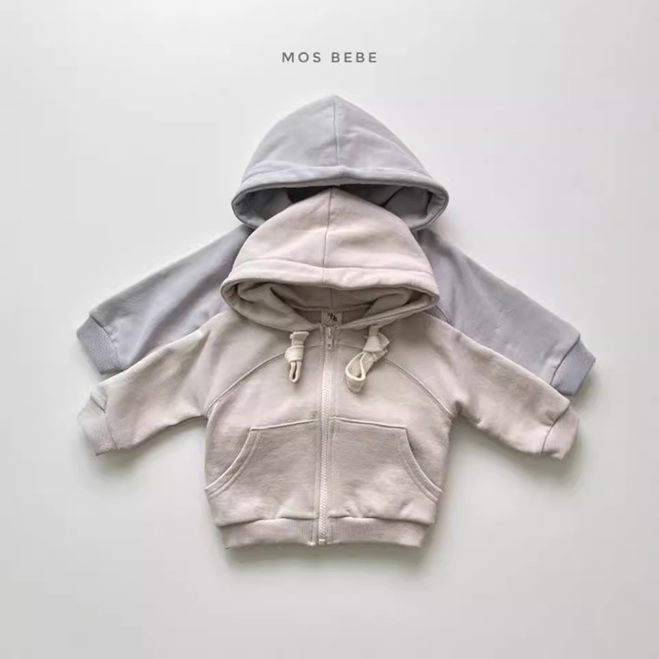 Abrigo de las niñas otoño bebé suéter con capucha estilo coreano bebé niñas cremallera con capucha abrigo otoño suéter de los niños
