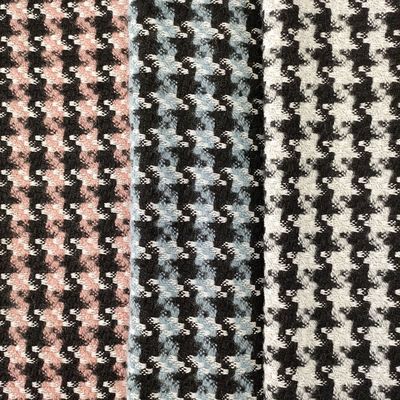 卓曦纺织|秋冬新款彩色千鸟格拉毛大衣外套面料服装外套面料现货
