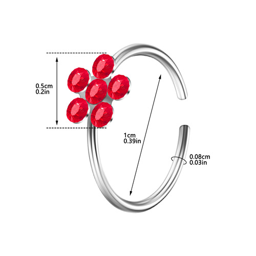 Cross-border e-commerce new model, exquisite C-shaped diamond petal nose ring, exotic nose ornament, nose clip, body piercing jewelry