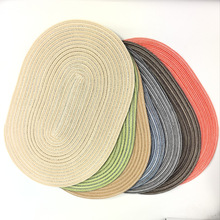 软编织棉纱隔热餐垫椭圆酒店西餐厅欧式简约易清洗桌垫手工防热垫