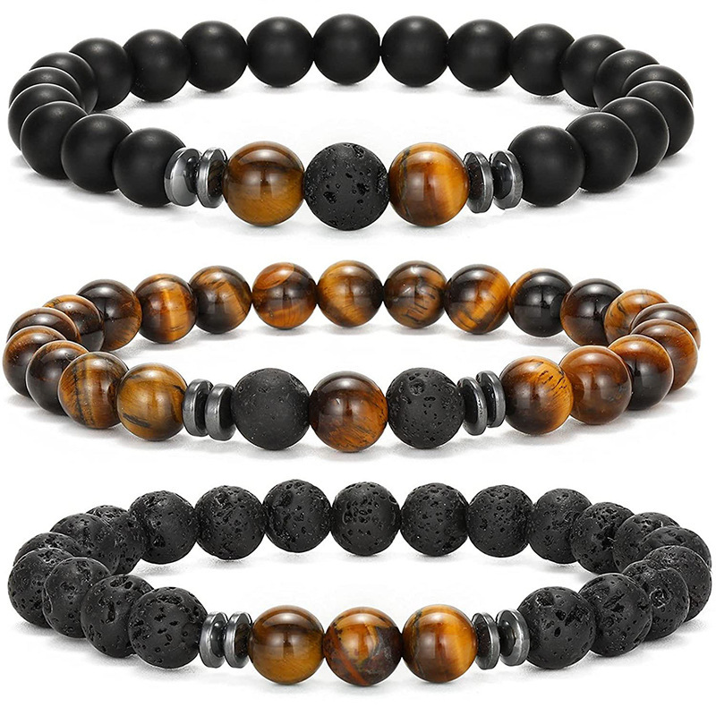 2026 Amazon Cross-Border New Natural Stone Multi-Color Beaded Friendship Bracelet Fashionable Simple Versatile Hand Jewelry for Women