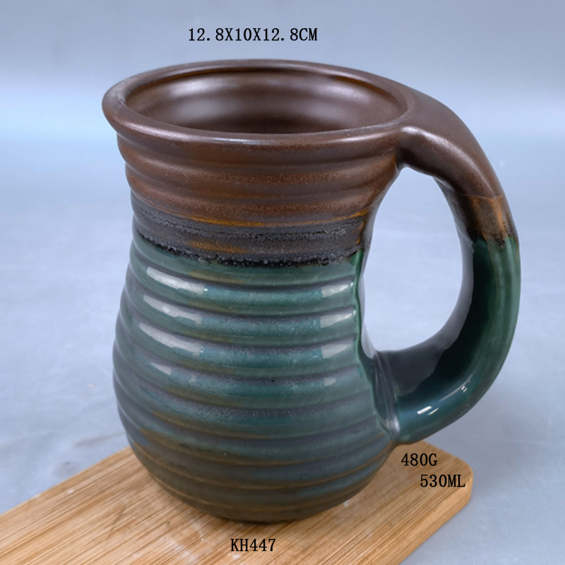 Tazas de cerámica transfronterizas de gran capacidad calientes de mano tazas de marca de horno retro tazas de agua potable tazas de café espresso de bolsillo tazas de piedra