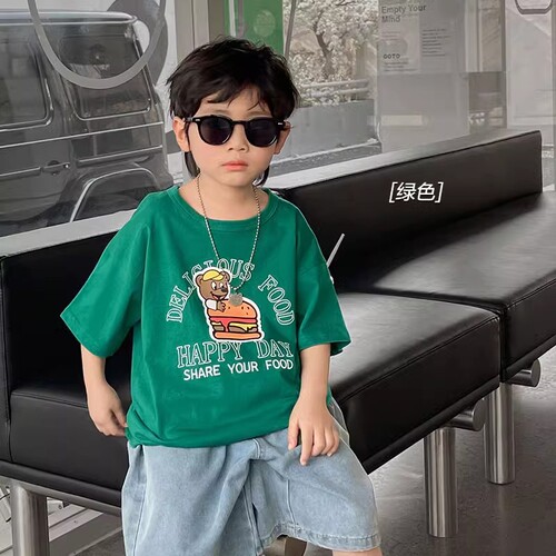 Kids' Boys' Printed Short-Sleeved T-Shirt Summer Style Infant Children's Clothing Baby Toddler Tops Fashion Thin X4274