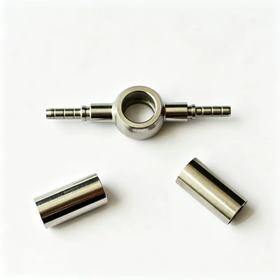 M10 stainless steel double banjo fitting with ball head, hollow screw joint, return oil pipe, banjo oil pipe accessories (Tubing) - withholding-type