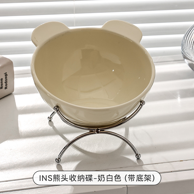 곰 머리 저장 디스크-밀크 화이트 [가슴과 함께]